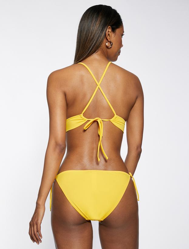 Sarı Kadın Bikini Üstü Bralet Çapraz Askılı Kaplı 3SAK10130BM Koton