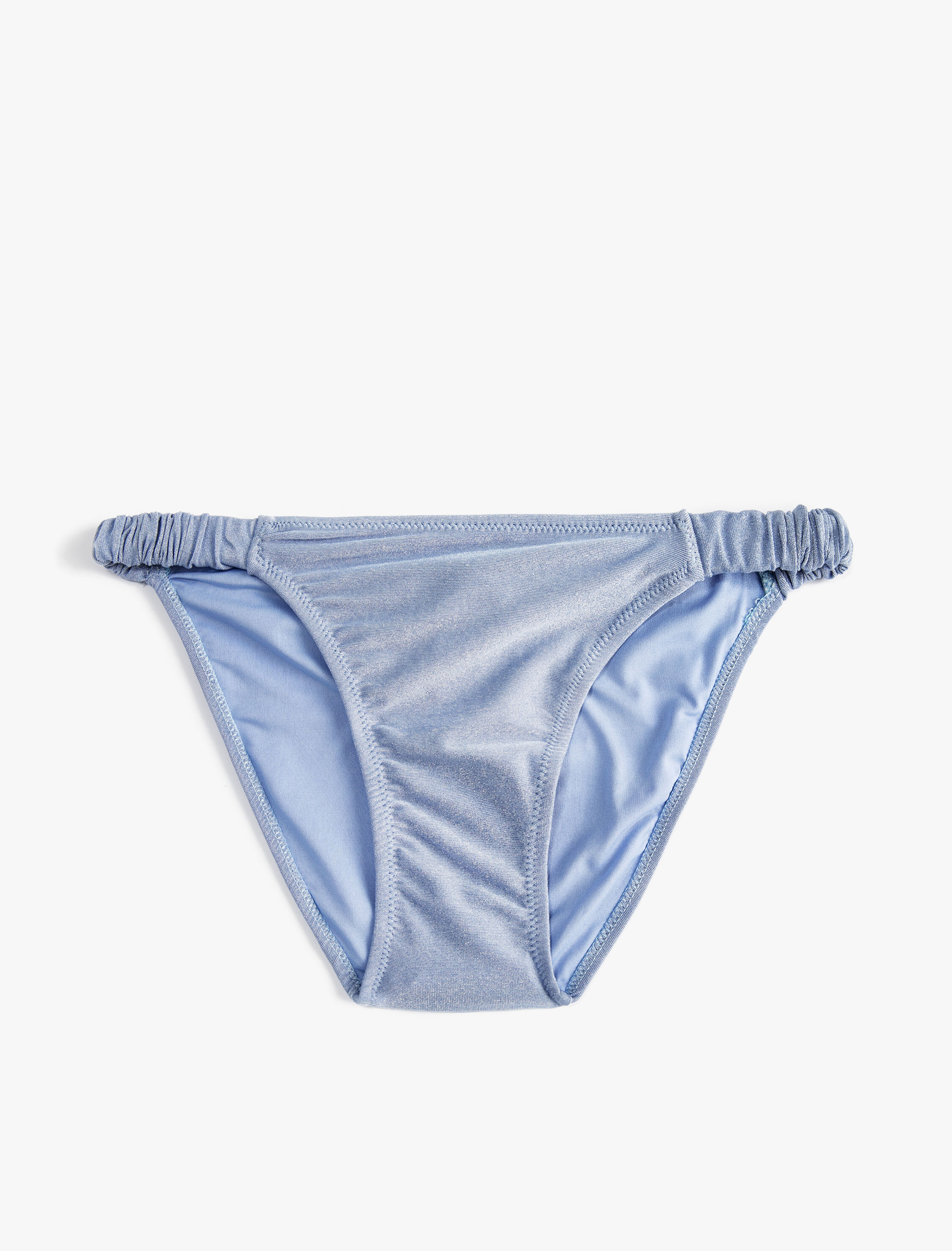 Mavi Kadın Bikini Altı Normal Bel Simli Büzgü Lastik Detaylı