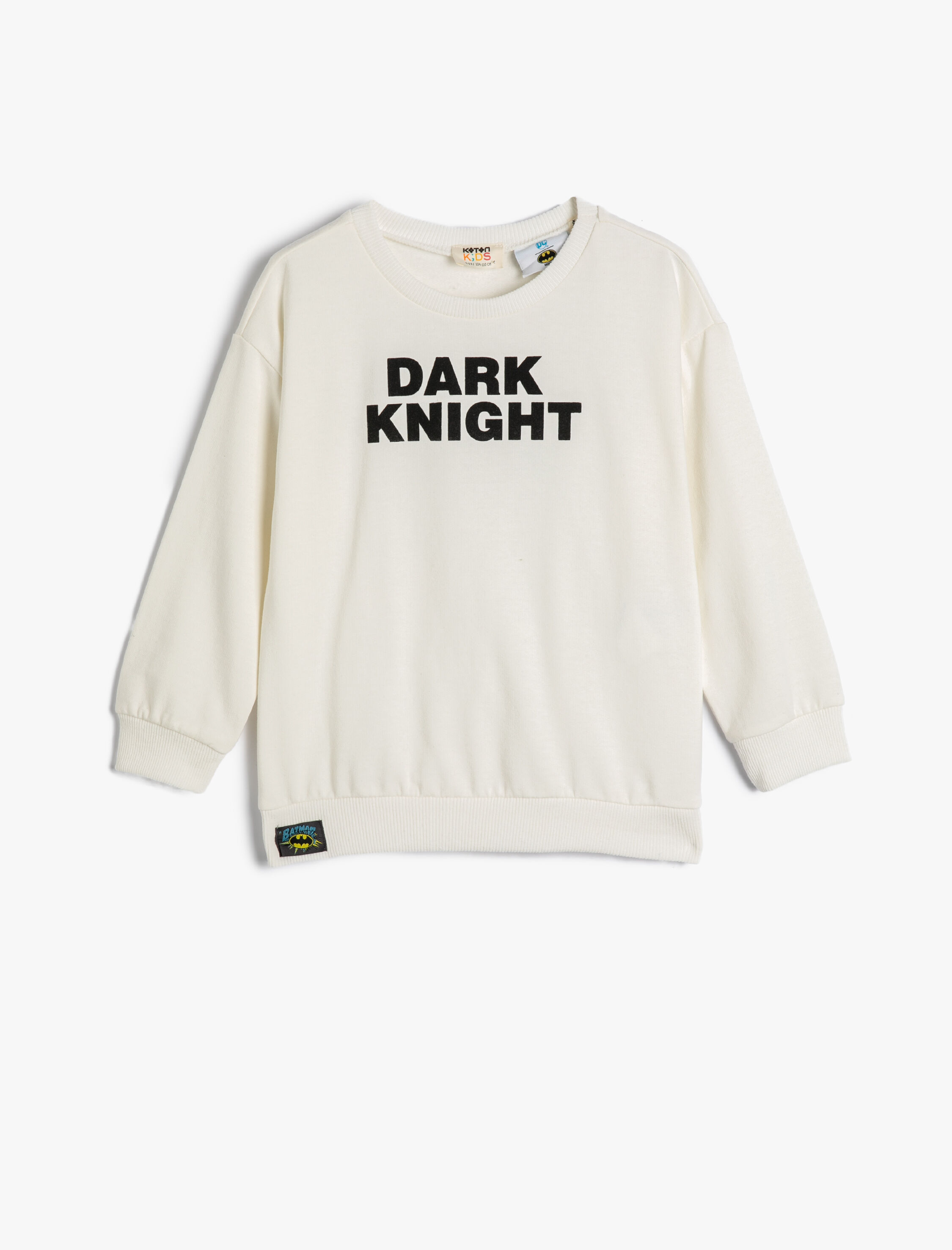 Ekru Erkek Çocuk Batman Sweatshirt Lisanslı Uzun Kollu Şardonlu