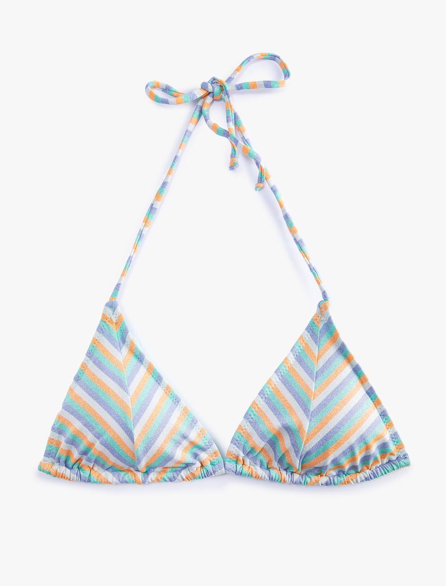 Mavi Kadın Üçgen Bikini Üstü Boyundan Bağlamalı SAK MM Koton