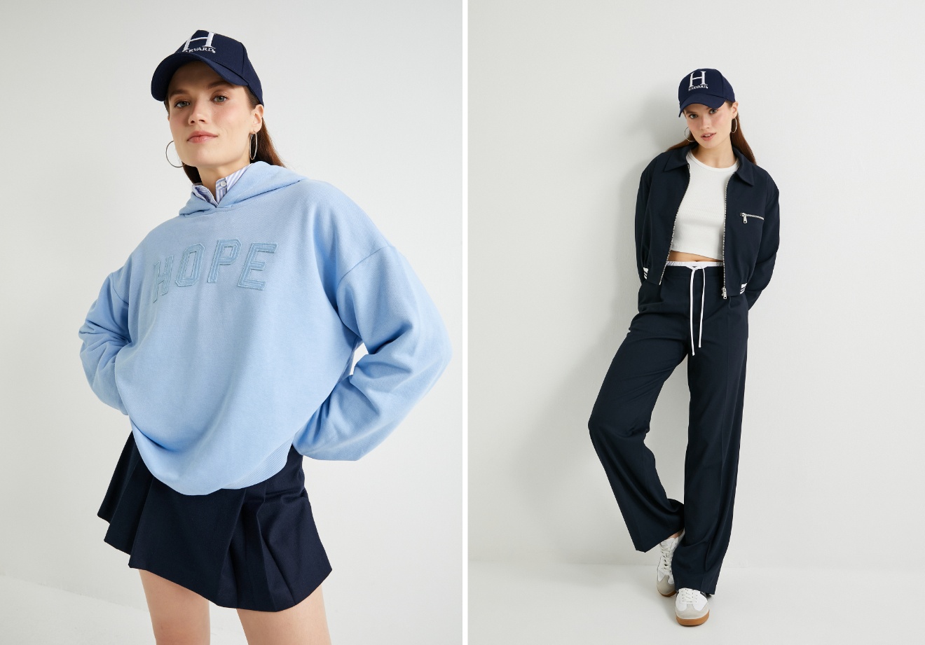 Diz altı beyaz soket çoraplar, gömlek yakasına bağlayacağınız bir kurdele ve makosen ayakkabılarla bu kombini tamamlayarak çekici bir stil için ilk adımı atabilirsiniz.