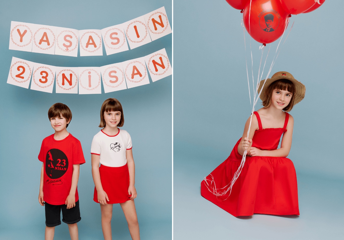 Atatürk baskılı tişörtler birçok farklı baskı seçeneği ile Koton 23 Nisan koleksiyonunda karşımıza çıkıyor.