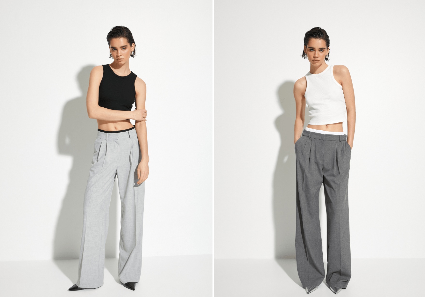 Son zamanların popüler siluetlerinden olan halter yakalar ile modern ve feminen görünümler bir araya geliyor.