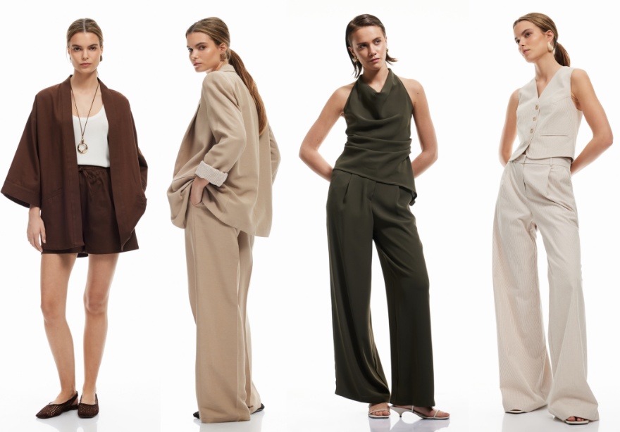 Tercihin ister pasteller ister canlı renkler olsun, yazın favori renkleriyle keten takımlar kombinlerine enerji katıyor.