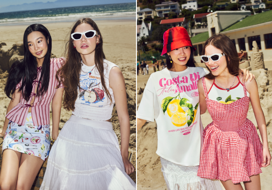 Keten gömlek ve şort takımlarından, limon desenli maksi elbiselere; pötikare eteklerle sade bluz eşleşmelerinden, çilek baskılı tişört ve sneaker ikilileriyle şimdi trend stiller yaratın.