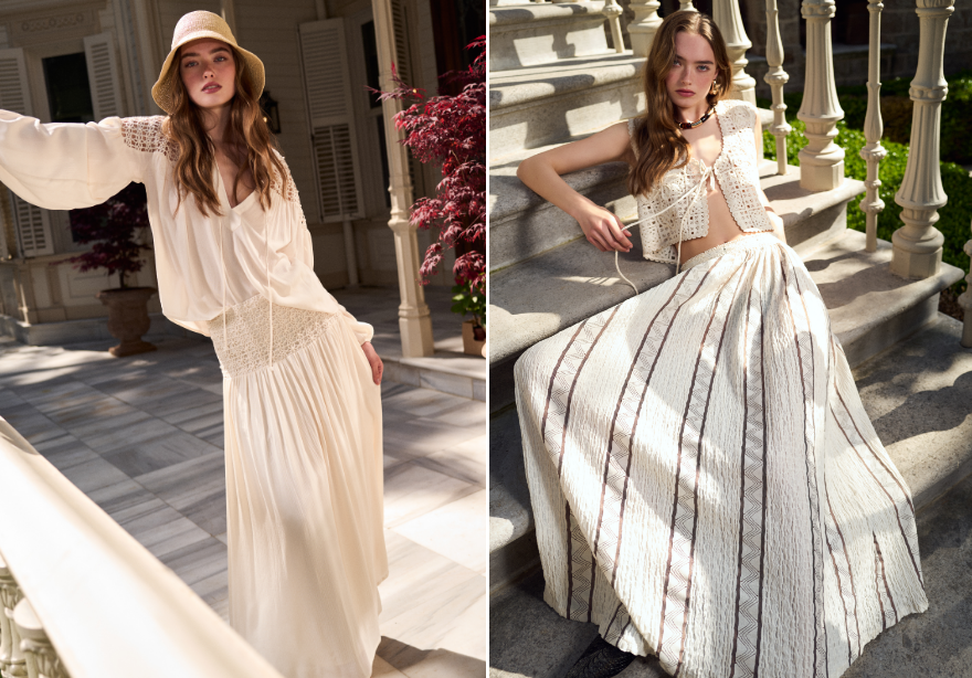 Minimal ama güçlü, sade ama karakterli keten etekler bu sezon hem konforun hem de rafine şıklığın sembolü.