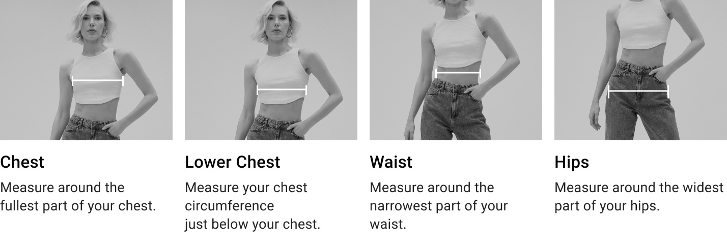 Bedeninizi nasıl ölçmelisiniz? (Women Swimsuit)