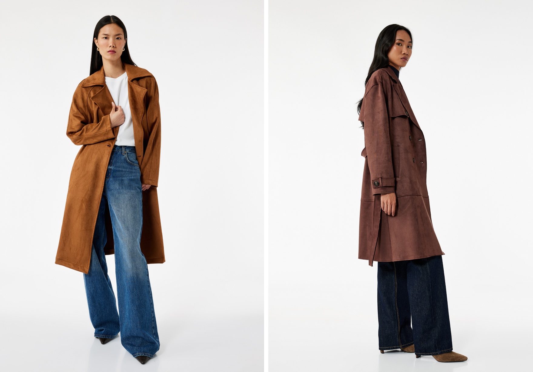 Süetin en güçlü yanı ise dokusunun kendisi oluyor. Kumaşın doğal ışıltısı ve dokusunun sıcaklığı kombinlere derinlik ve karakter kazandırıyor.