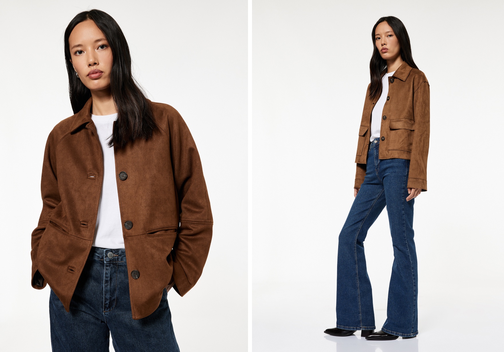 Genellikle kahve ve bej tonlarının öne çıktığı süet dokulara bu sezon cesur renkler eşlik ediyor. Lacivert ve bordo gibi trend renkler yeni sezonda süet dokularla tamamlanarak beğeninize sunuluyor.