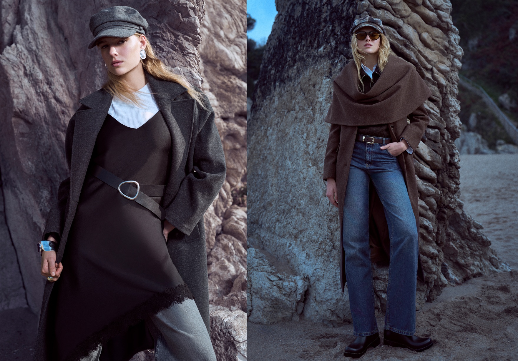 Gri, antrasit, bordo, ekru ve bej tonlarının uyumu; doğallığın ve sıcak zarafetin sembolü oluyor. Dokulu yüzeyler ve zarif detaylar koleksiyonun özgün kimliğini güçlendiriyor.