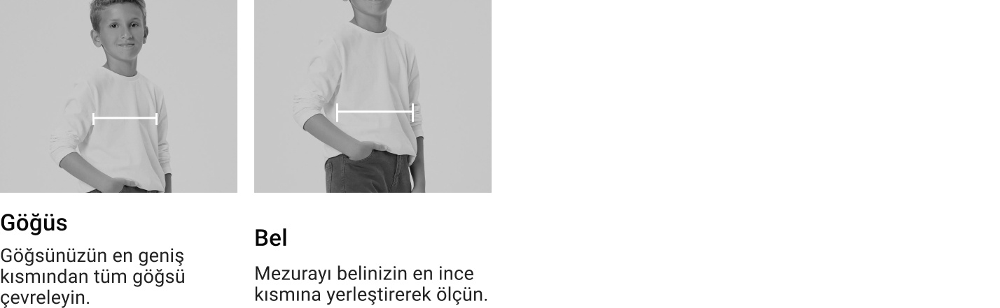 Bedeninizi nasıl ölçmelisiniz? (Erkek Çocuk Üst Giyim)