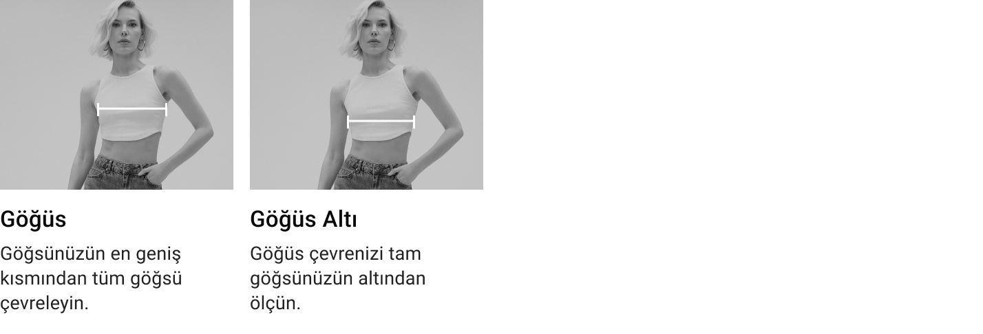 Bedeninizi nasıl ölçmelisiniz? (Kadın İç Giyim Üst)