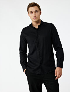 Slim Fit Uzun Kollu Düğmeli Klasik Yaka Gömlek