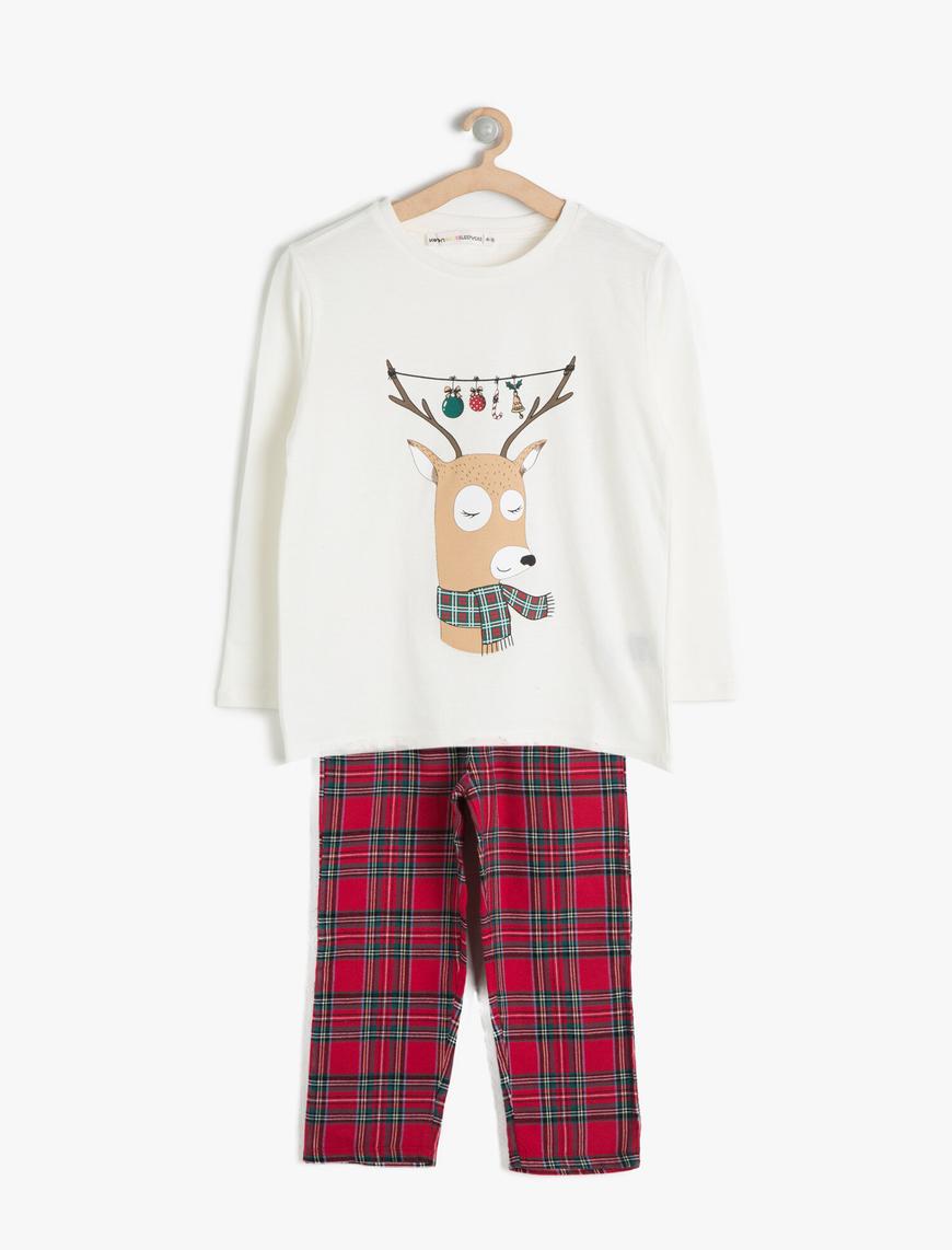  Kız Çocuk Baskılı Pijama Set