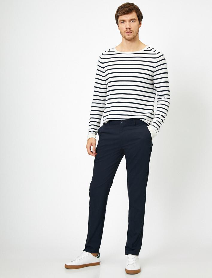  Cep Detaylı Pantolon Normal Bel