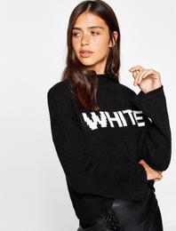 Yazılı Baskılı Triko Kazak