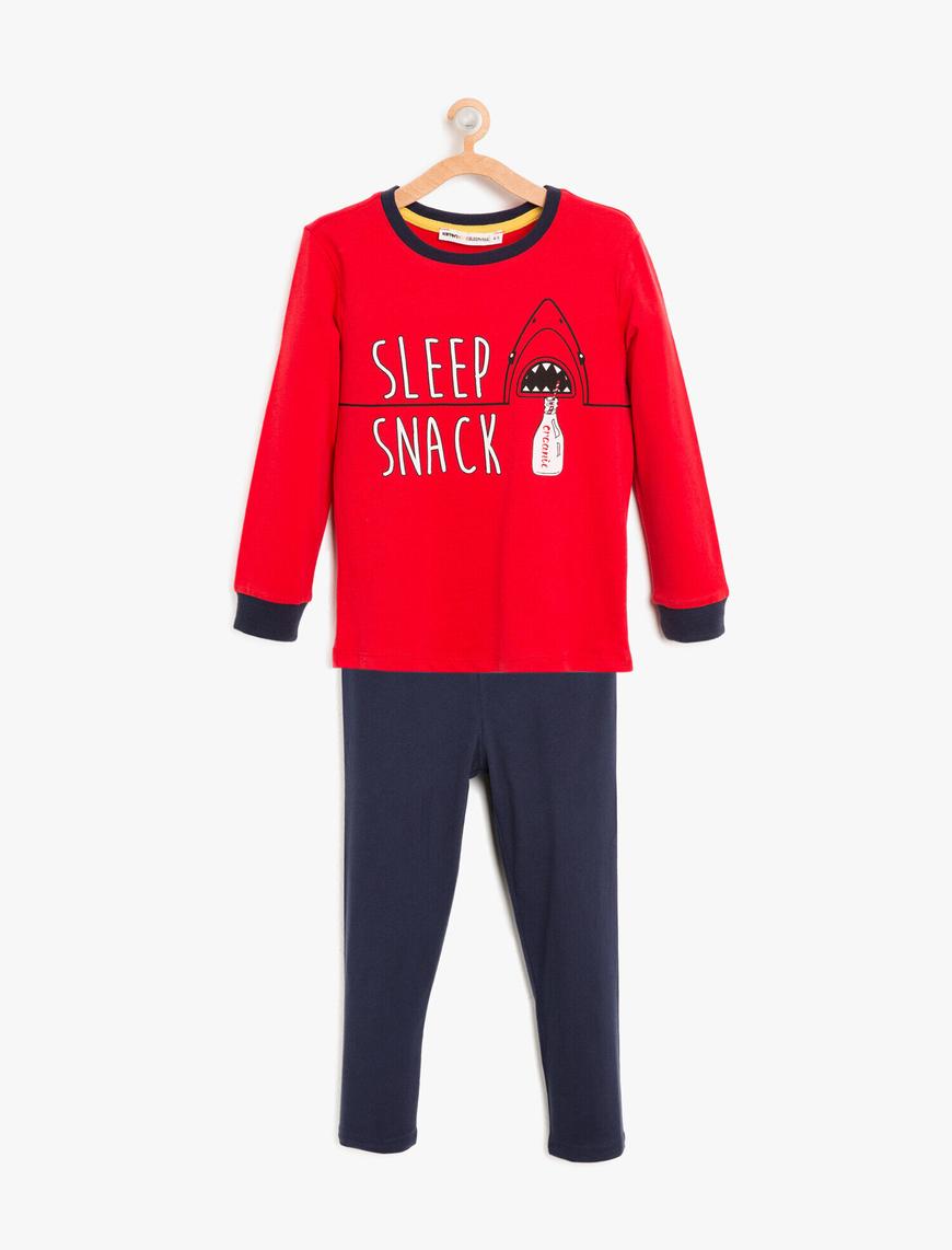  Erkek Çocuk Baskılı Pijama Takımı