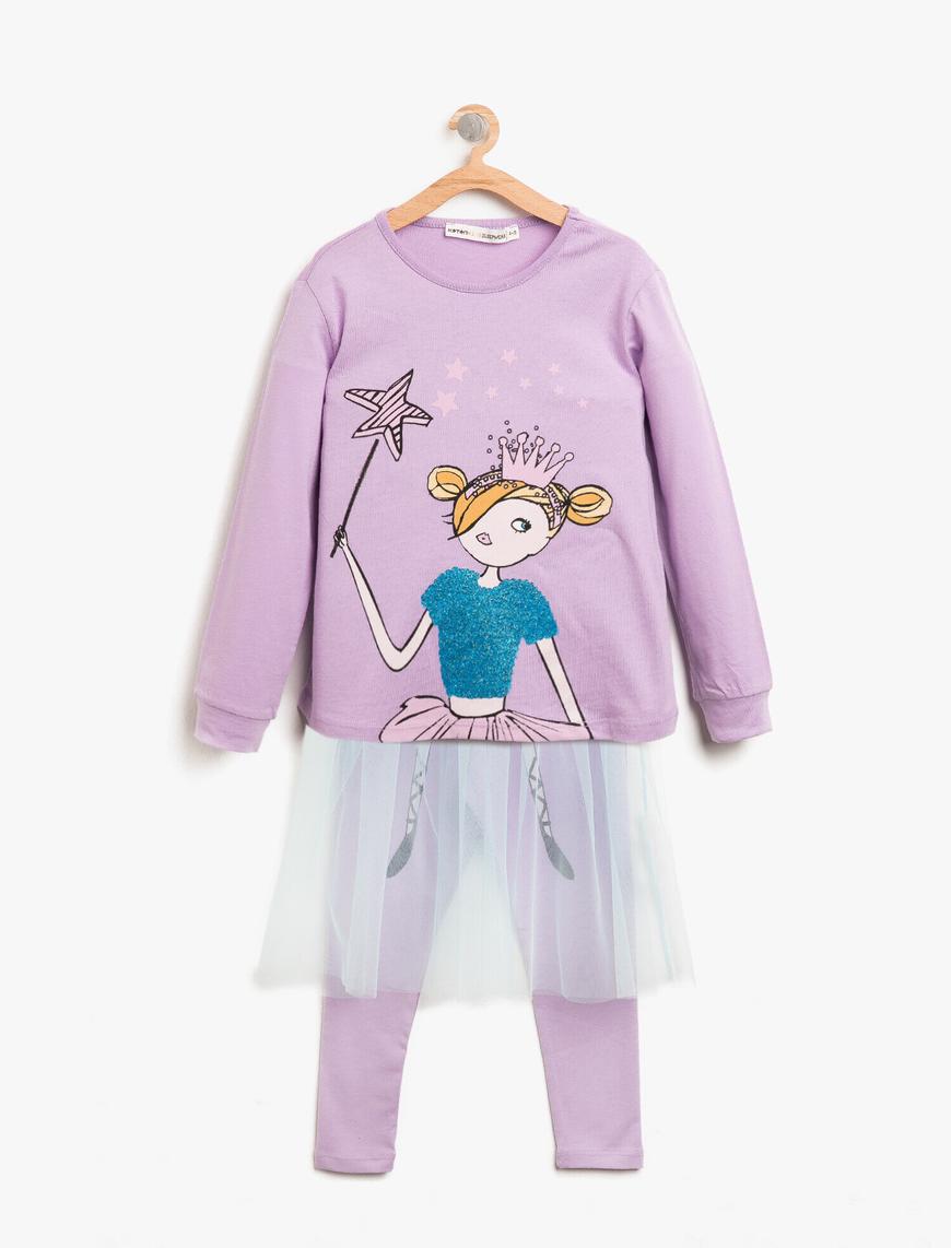  Kız Çocuk Baskılı Pijama Takımı