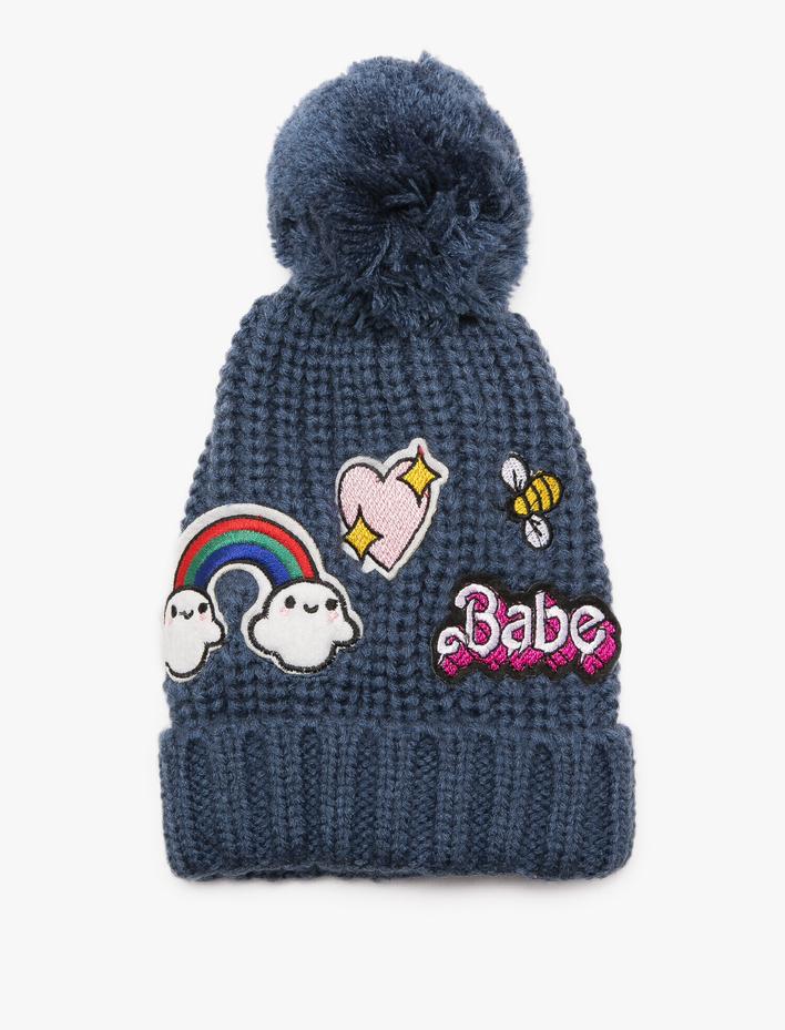 Kız Çocuk Aplike Detaylı Bere