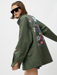 Baskılı Oversize Parka