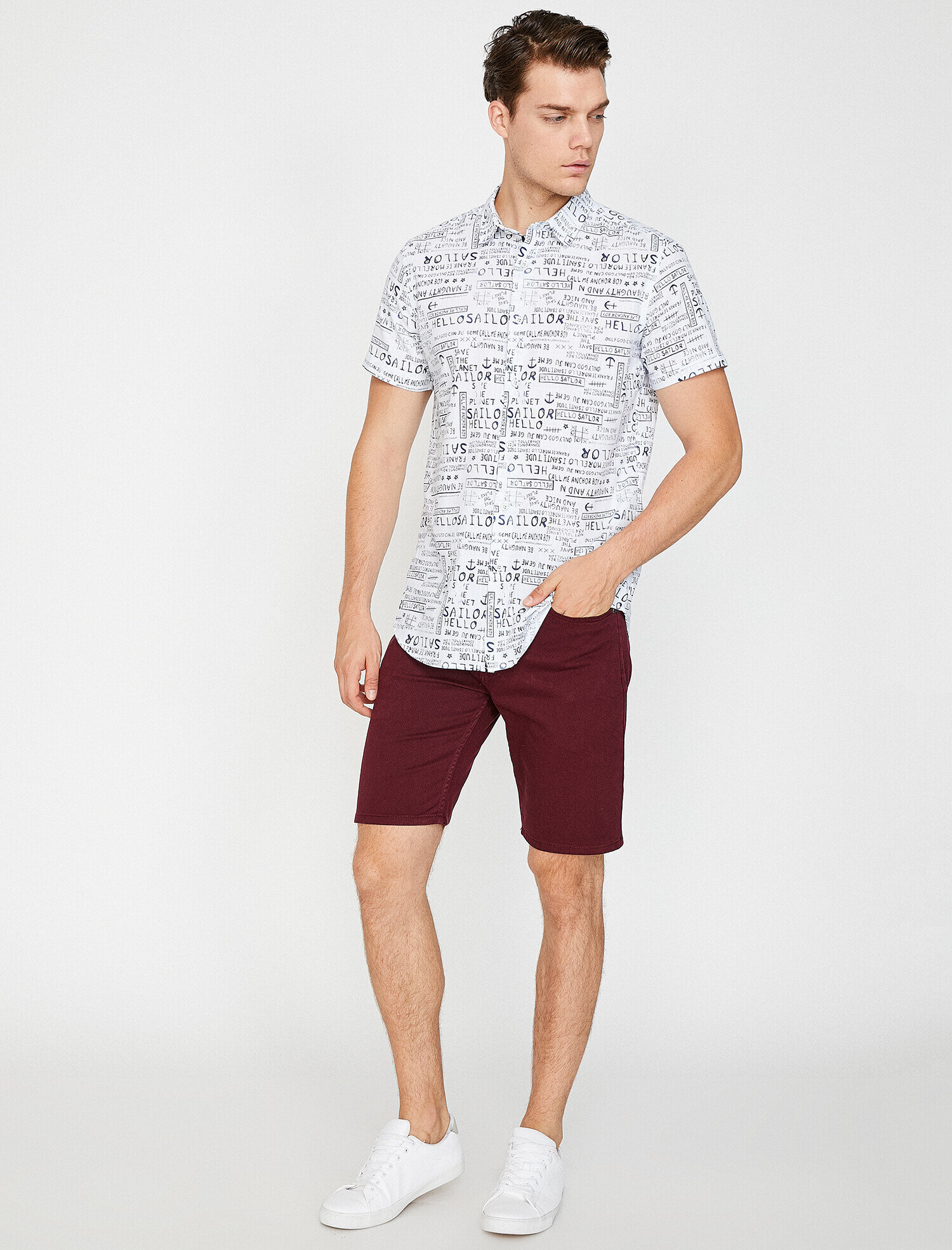   Cep Detaylı Chino Şort