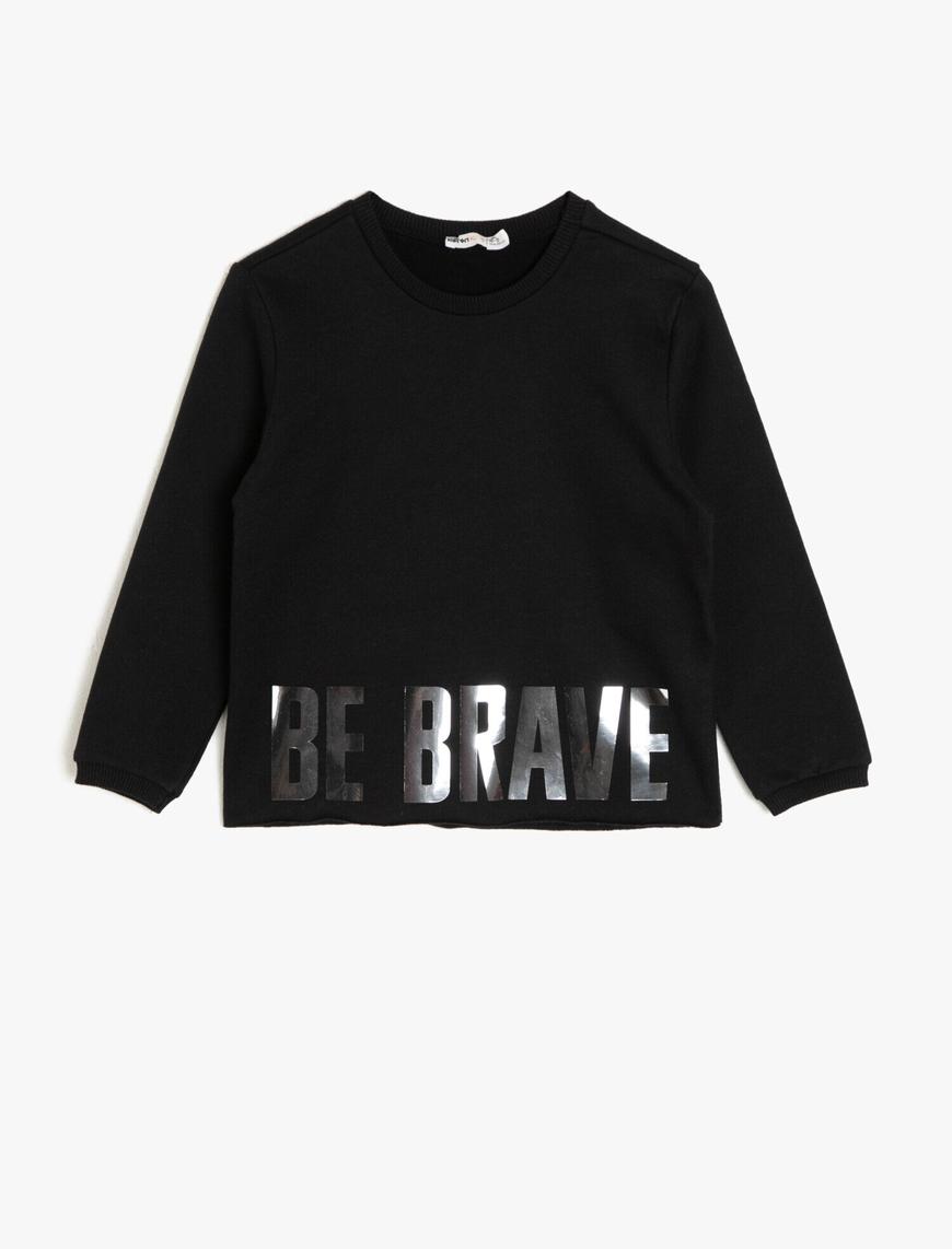  Kız Çocuk Baskılı Sweatshirt Uzun Kollu