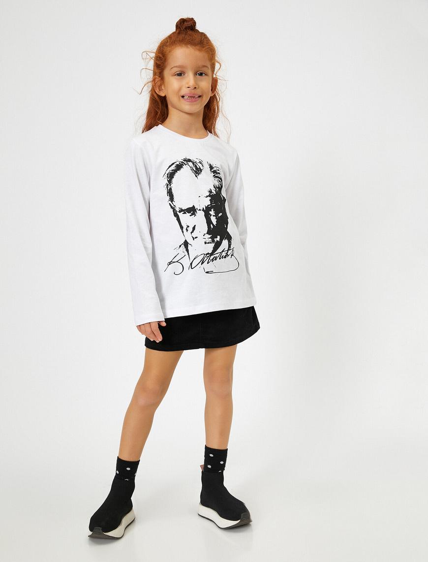  Kız Çocuk Atatürk Baskılı Tişört