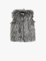 Suni Kürk Detaylı Yelek