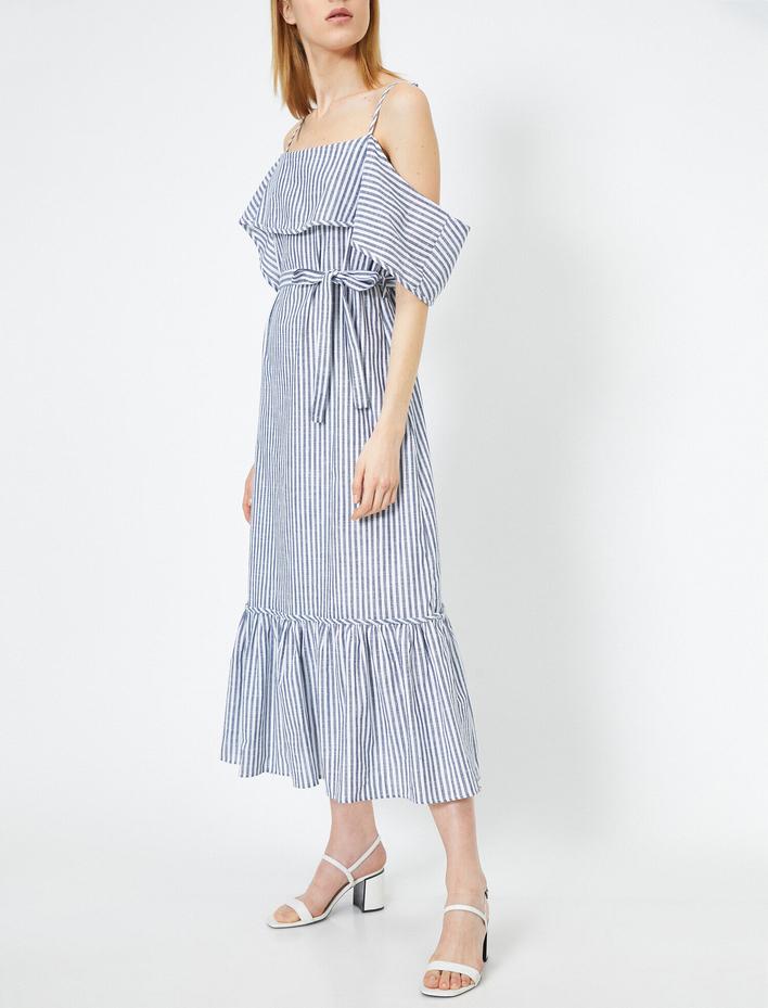  Fiyonk Detaylı Elbise