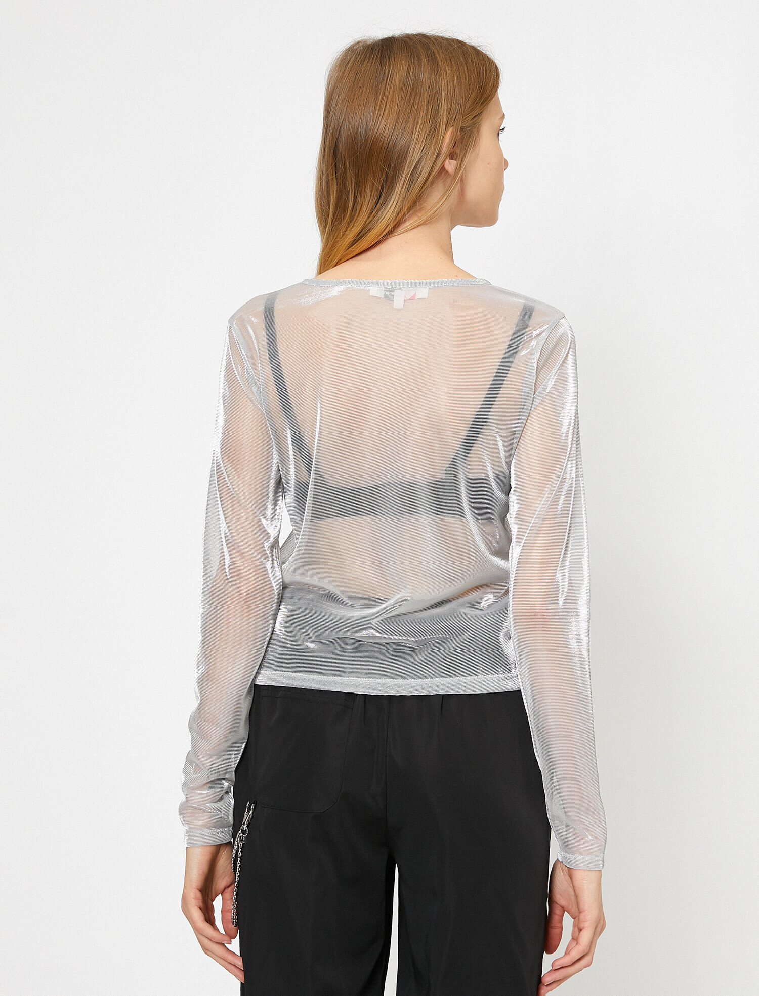   Uzun Kollu Tişört Bisiklet Yaka