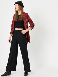 Geniş Paça Fitilli Pantolon
