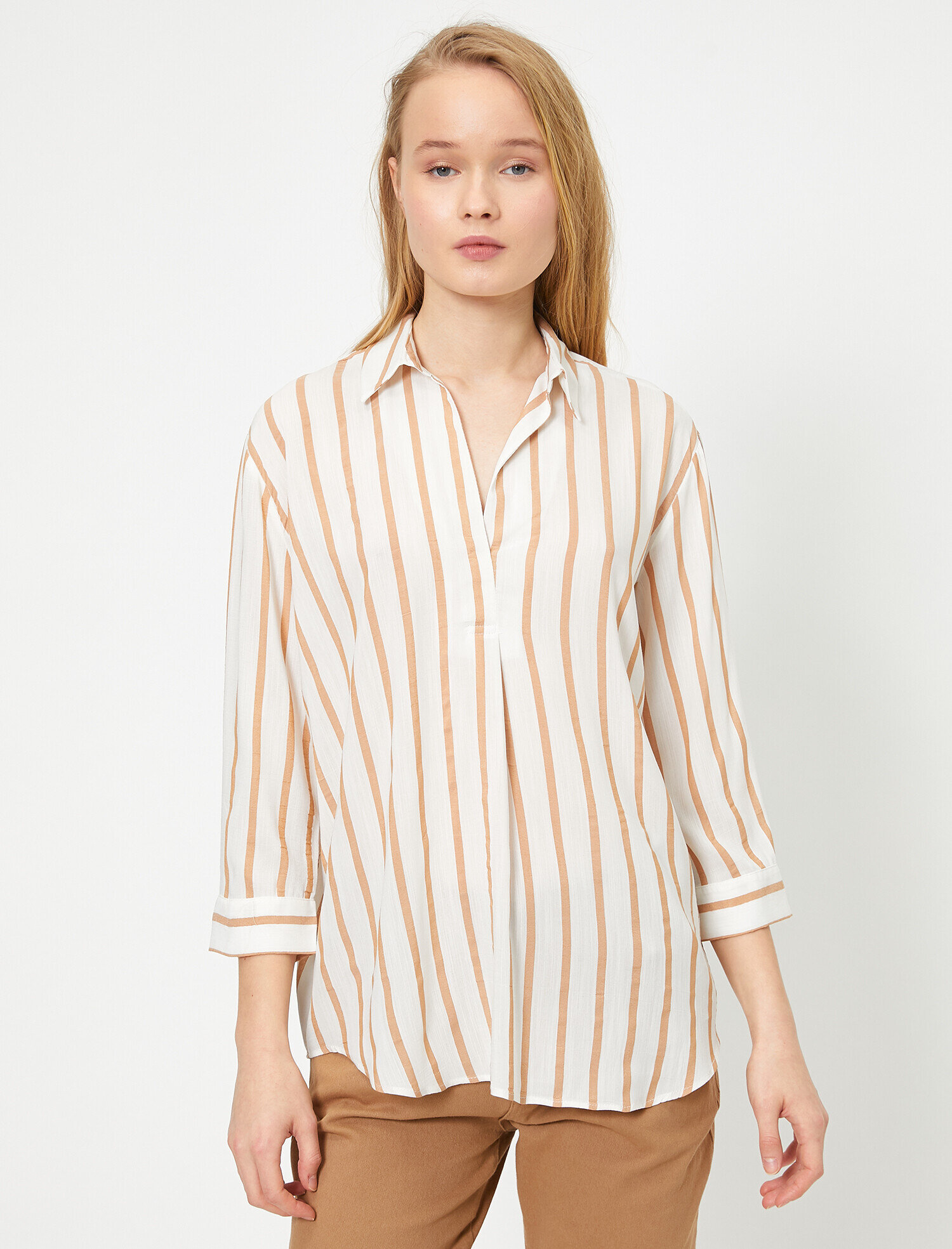   Çizgili Uzun Gömlek