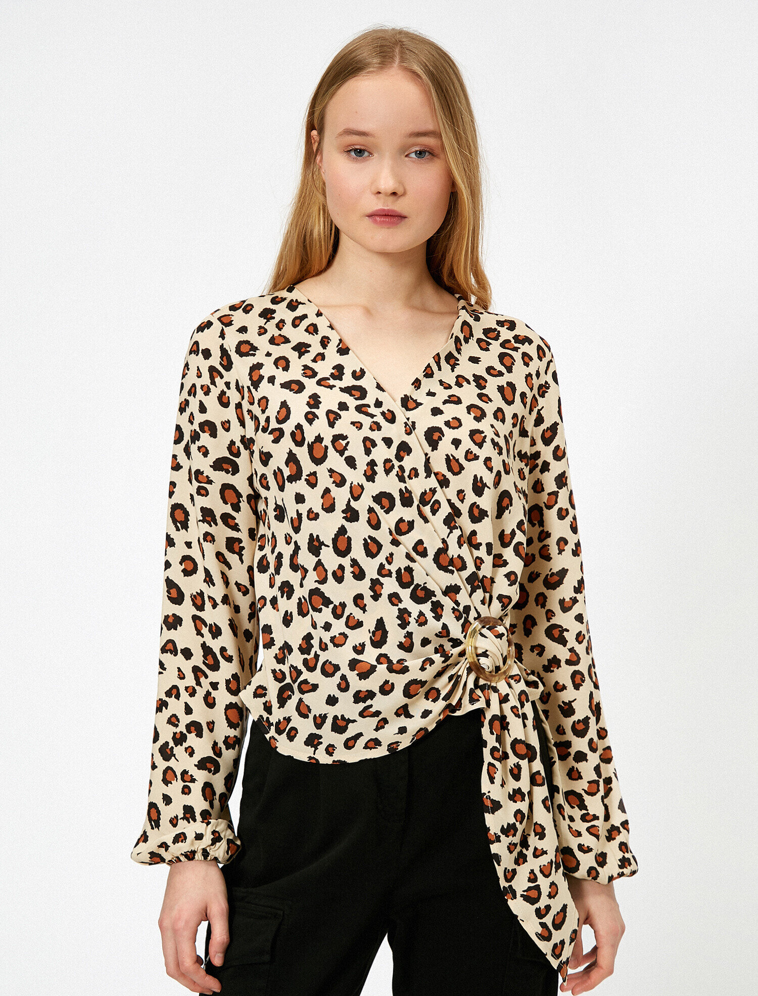   Leopar Desenli Bluz