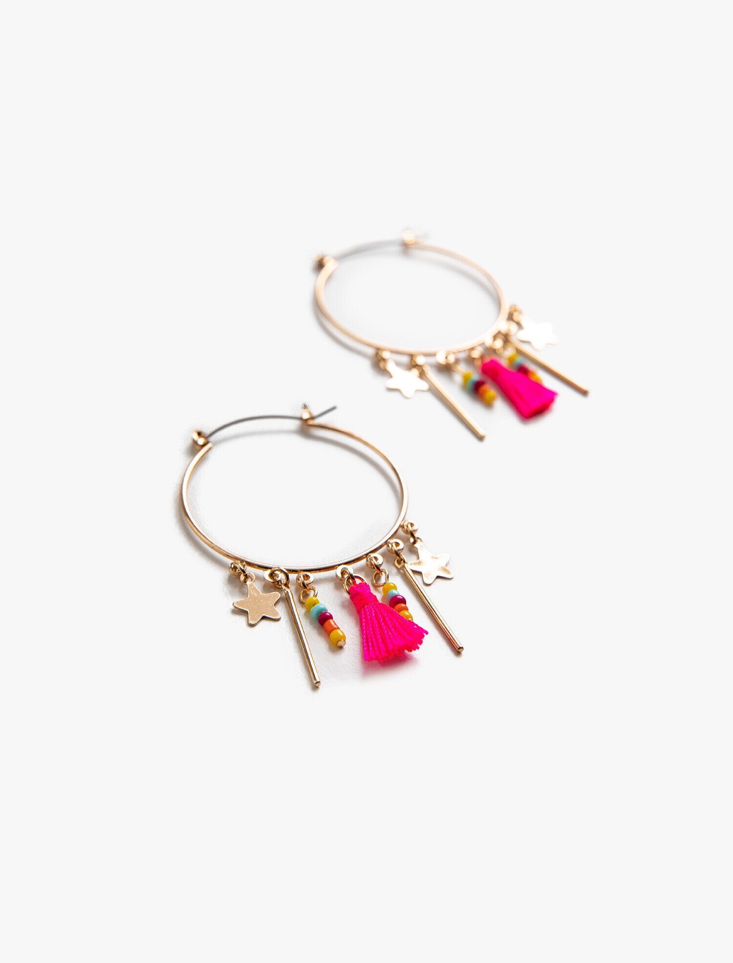  Kadın Halka Küpe Boncuklu Yıldız Figürlü