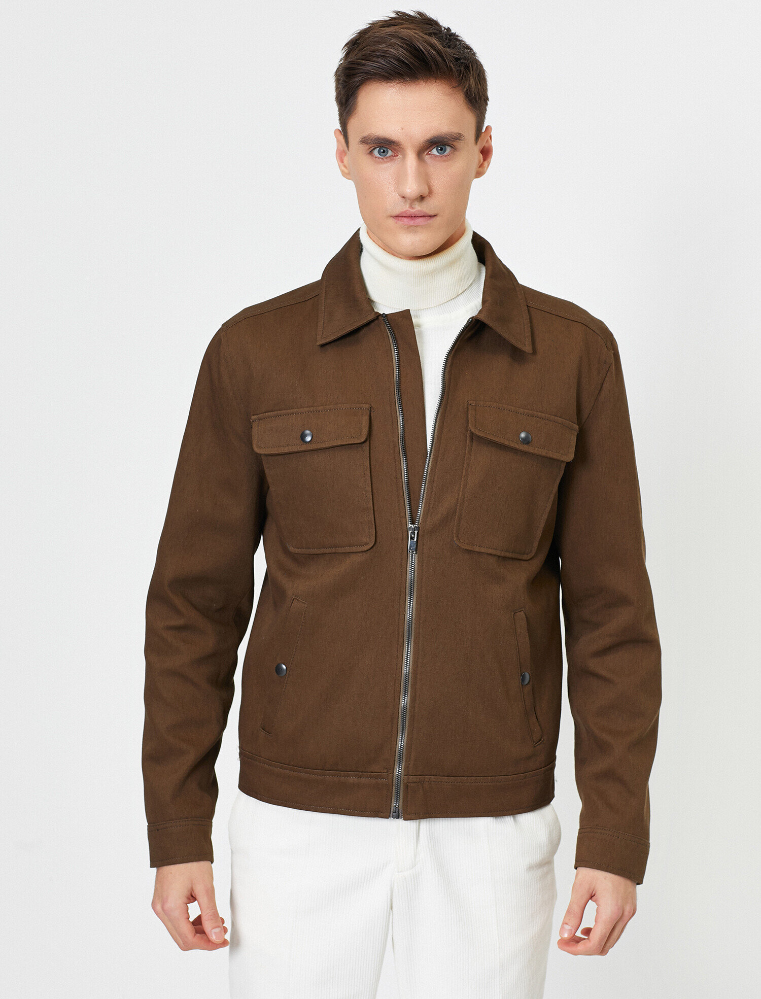   Cep Detaylı Fermuarlı Mont