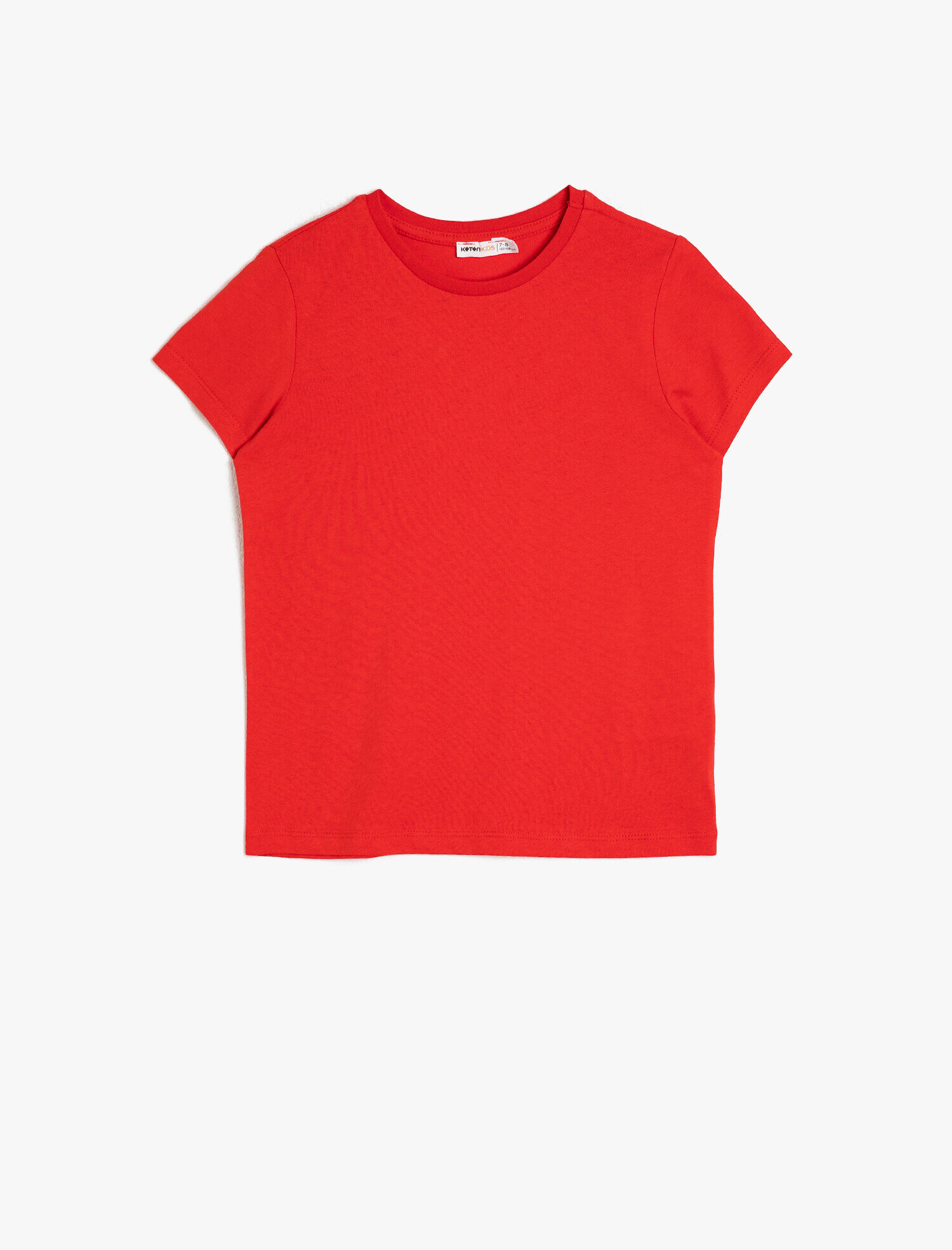  Kız Çocuk Yumuşak Pamuklu Bisiklet Yaka Kısa Kollu Tişört