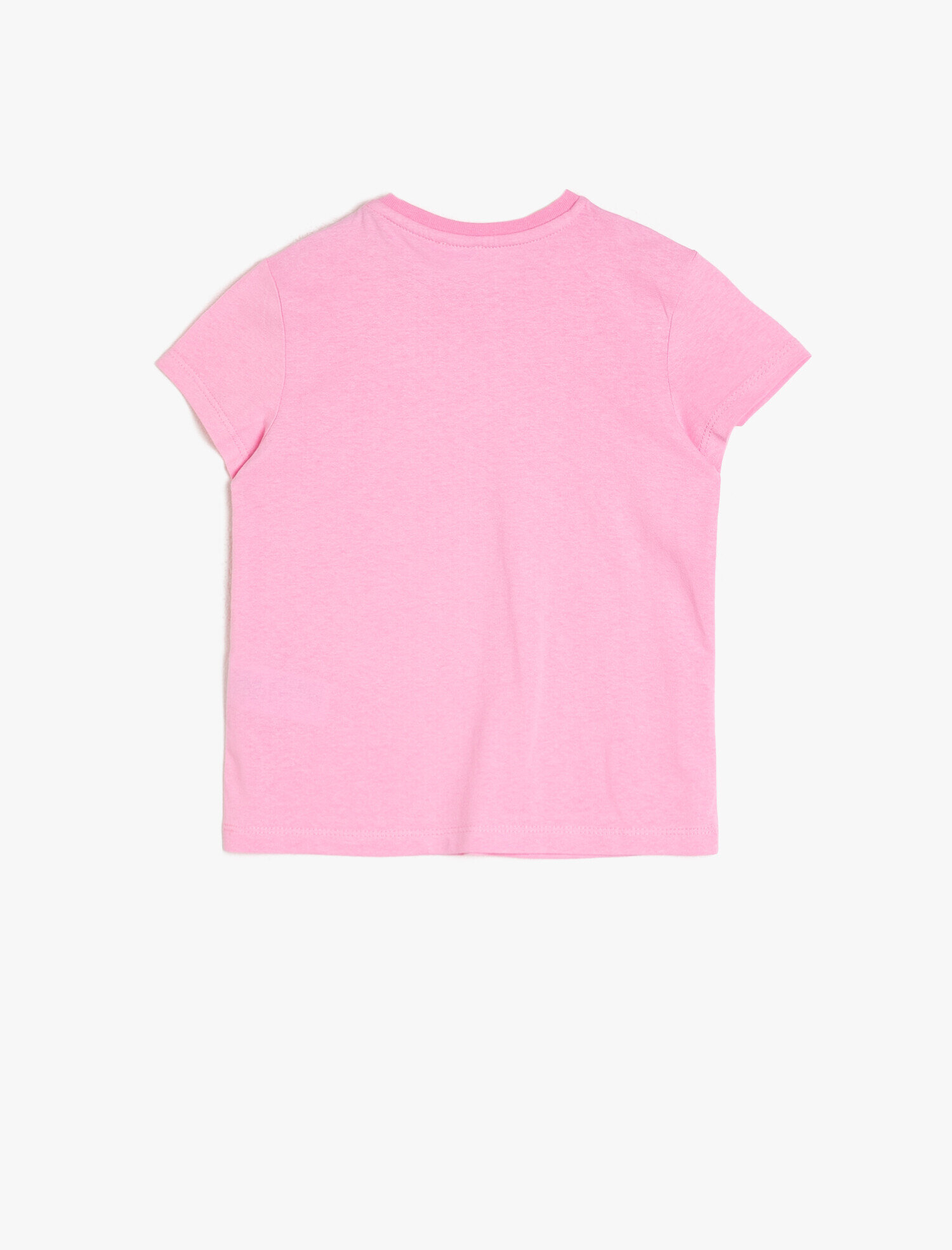  Kız Çocuk Yumuşak Pamuklu Bisiklet Yaka Kısa Kollu Tişört