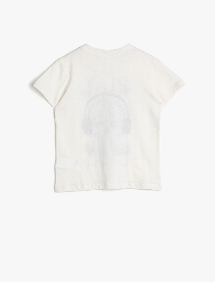 Erkek Çocuk Baskılı Pamuklu Kısa Kollu Bisiklet Yaka Tişört