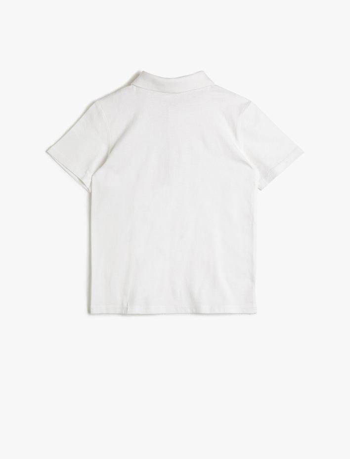 Erkek Çocuk Polo Yaka Pamuklu Düğmeli Kısa Kollu Tişört