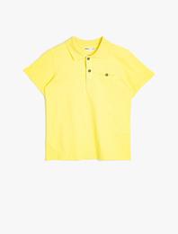 Polo Yaka Pamuklu Kumaş Düğmeli Göğüste Düğmeli Cepli Kısa Kollu Tişört
