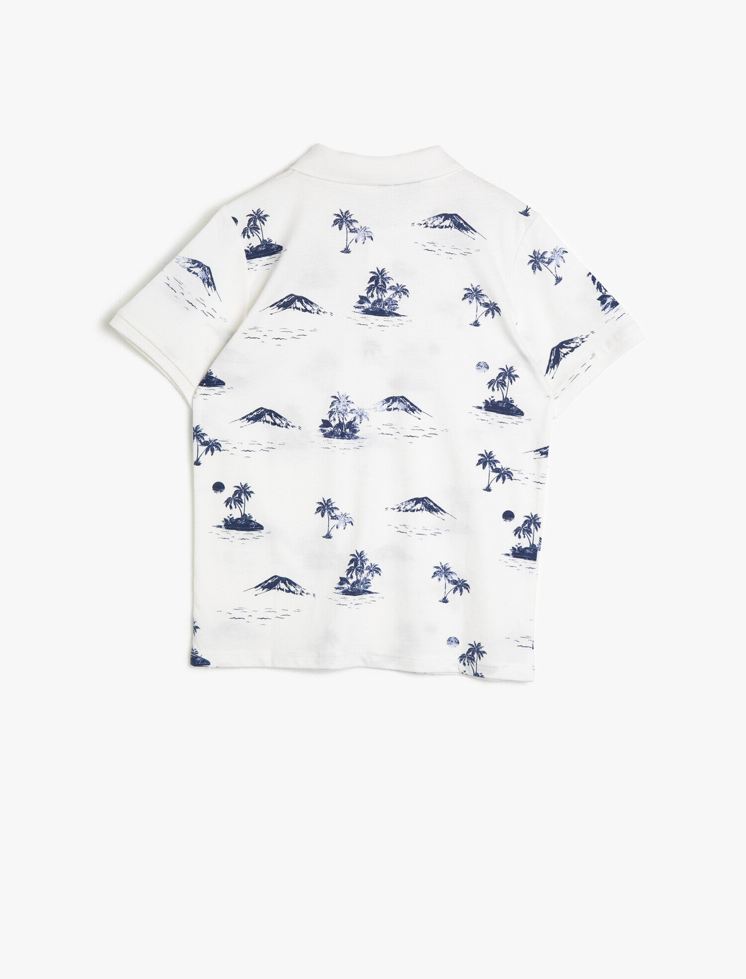  Erkek Çocuk Polo Yaka Baskılı Pamuklu Düğmeli Ribanalı Kısa Kollu Tişört