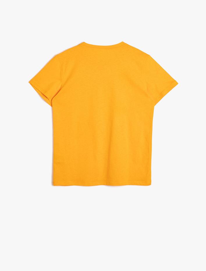 Erkek Çocuk Baskılı Pamuklu Kısa Kollu Bisiklet Yaka Tişört