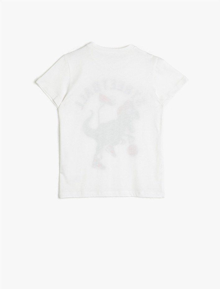 Erkek Çocuk Baskılı Pamuklu Kısa Kollu Bisiklet Yaka Tişört