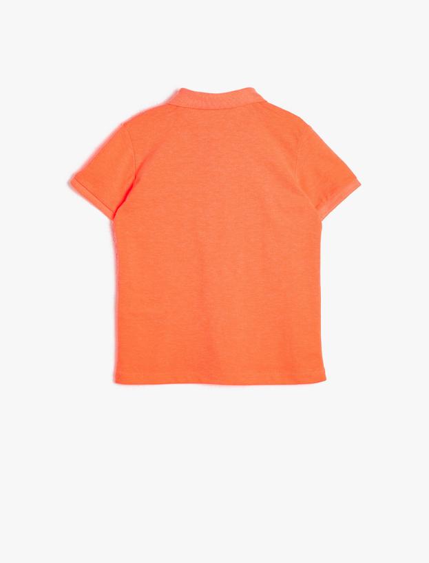  Erkek Çocuk Basic Kol Ucu Triko Detaylı Polo Pike Tişört