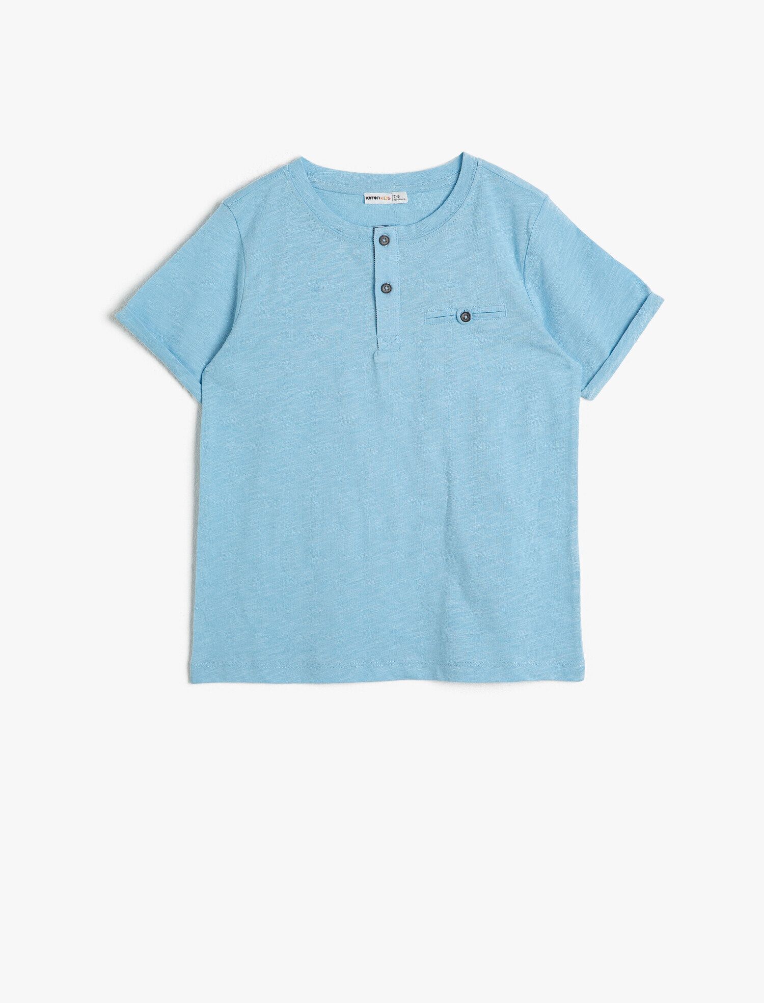  Erkek Çocuk Pamuklu Düğmeli Yaka Düğmeli Cepli Kısa Kollu Tişört