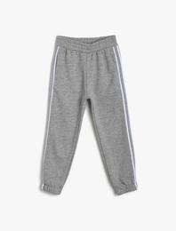 Simli İçi Tüylü Sweatshirt Kumaşından Paçası Lastikli Jogger Eşofman