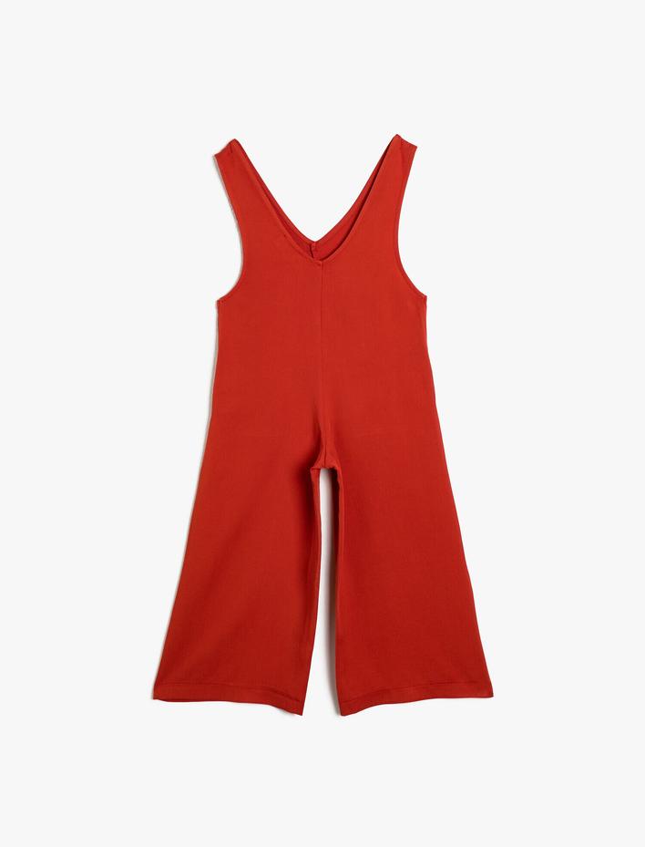 Kız Çocuk Tulum Kalın Askılı Geniş Paça