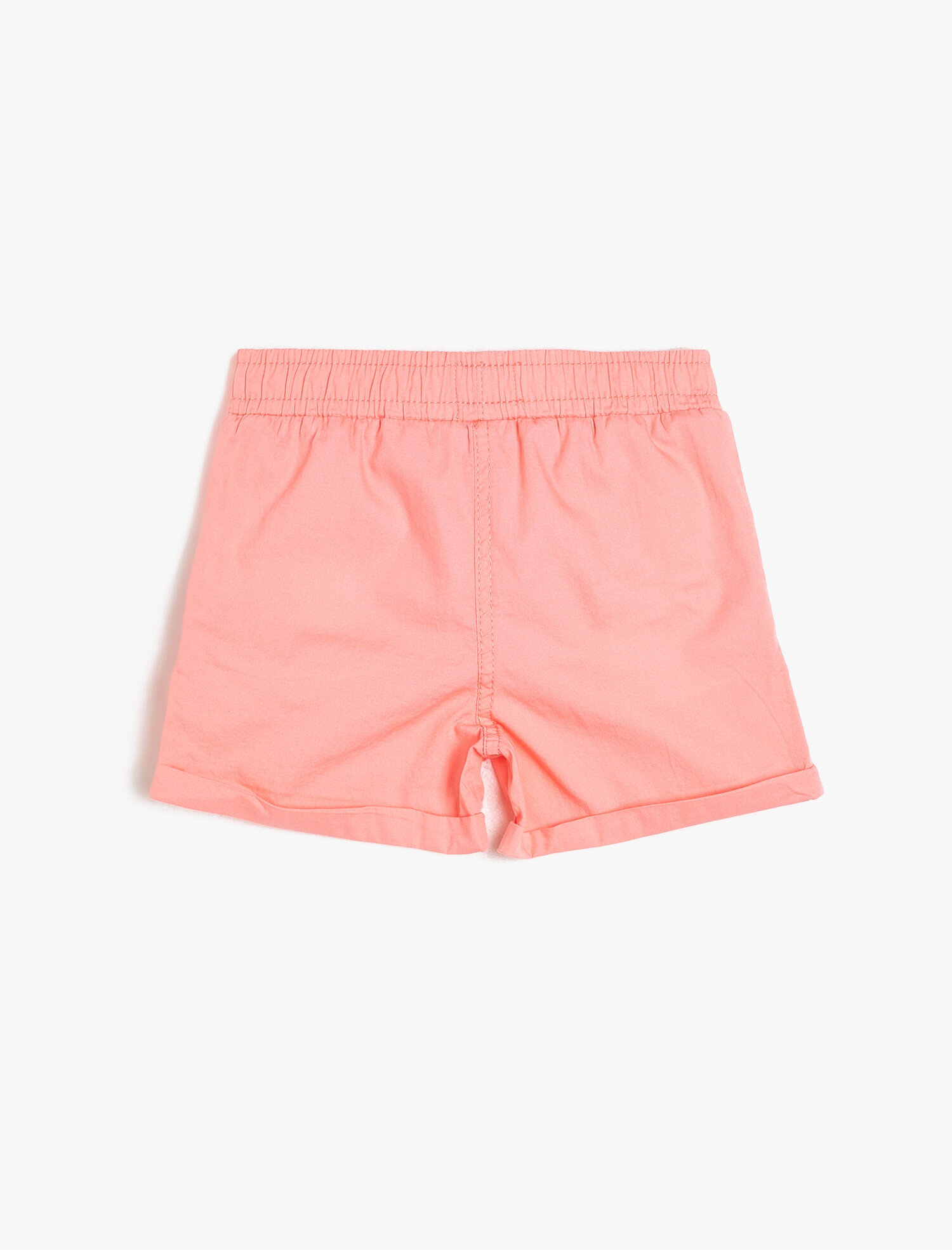  Kız Çocuk Poplin Kumaştan Cepli Süs Fiyonklu Beli Lastikli Kısa Şort