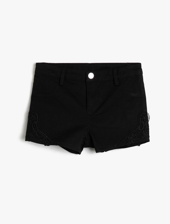 Kız Çocuk Dantel Detaylı Şort