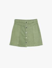 İnce Esnek Yumuşak Kumaştan Diz Üstü Etek